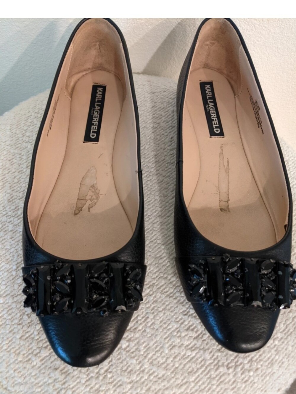 Karl Lagerfeld Women's Black Leather Viola Flats Size 9M